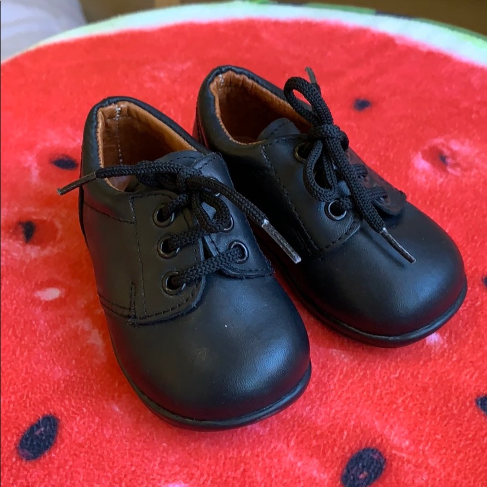 Baby Black Leather Shoes